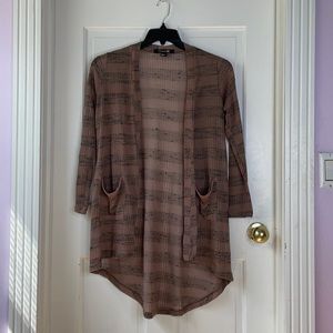 Brown Striped Cardigan